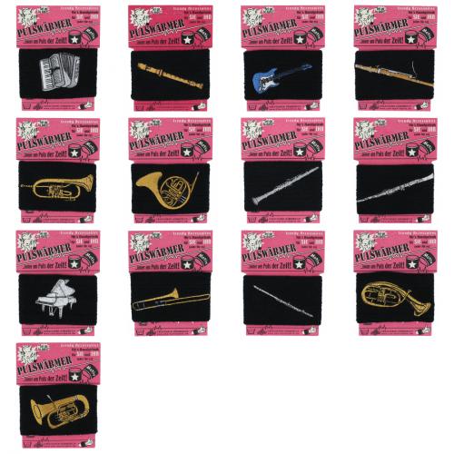 Schweiband mit eingestickten Instrumenten