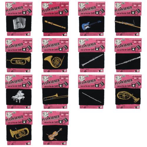 Schweiband mit eingestickten Instrumenten