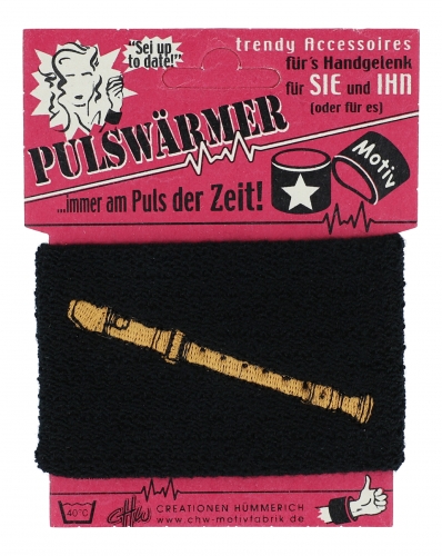 Schwei�band mit eingestickten Instrumenten - Design: Blockfl�te