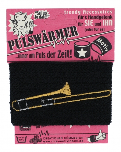 Schweiband mit eingestickten Instrumenten - Design: Posaune
