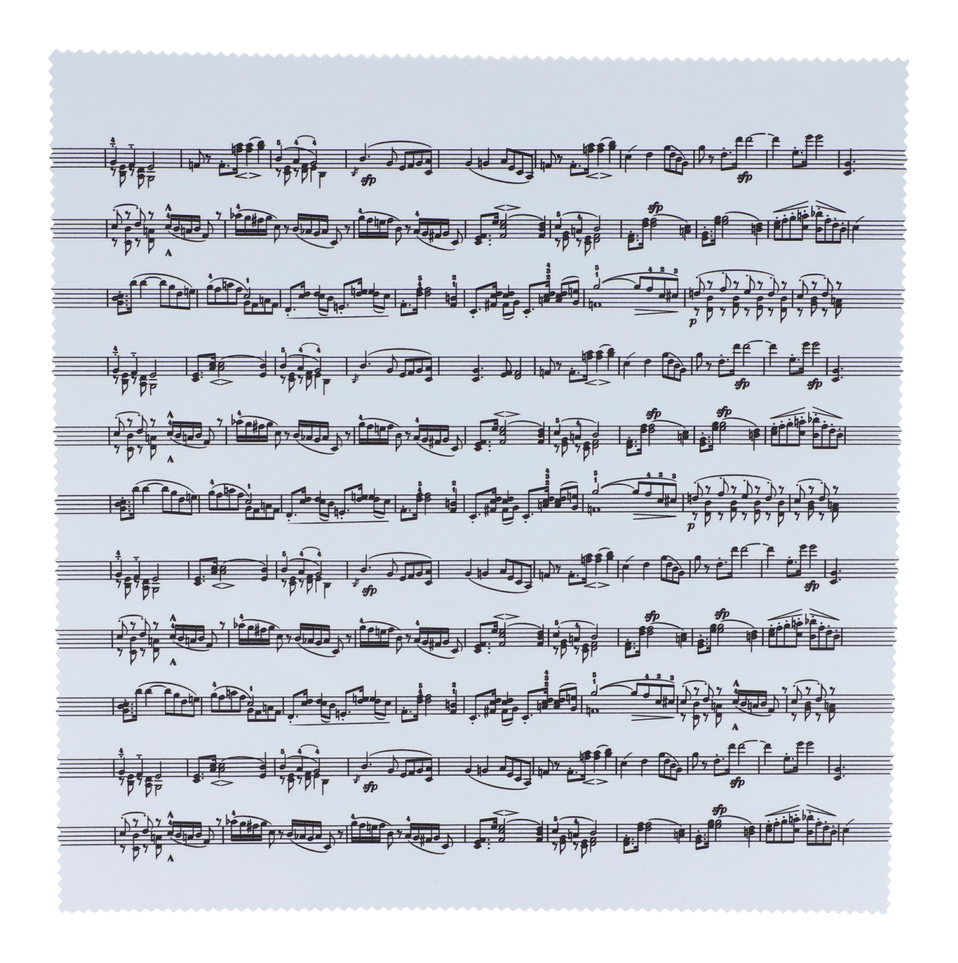 Mikrofaser-Instrumentenputztuch mit Notenzeilen, 22x22 cm Mikrofaser-Instrumentenputztuch mit Notenzeilen, 22x22 cm