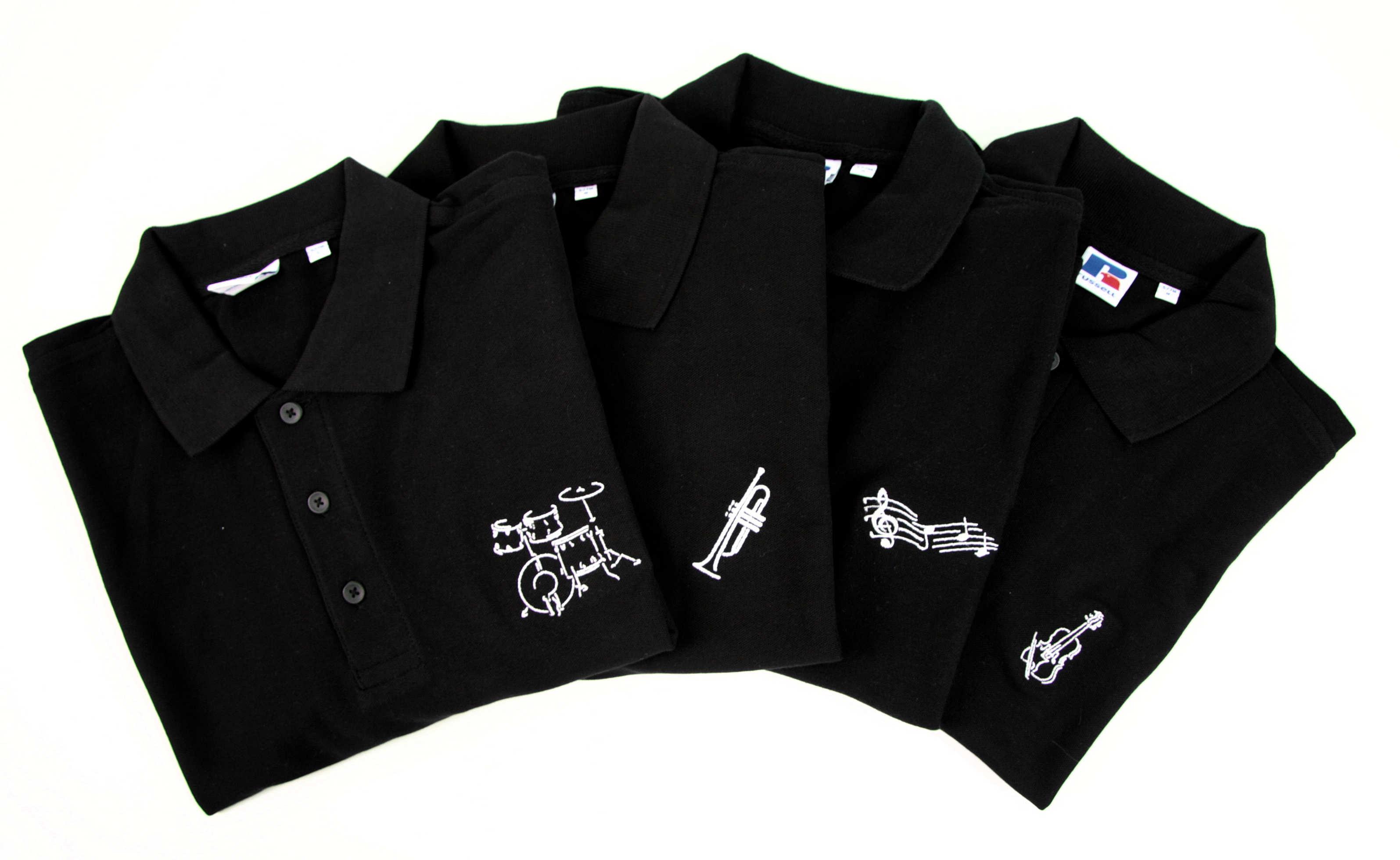 Poloshirt, schwarz, Piano Poloshirt, schwarz, Piano