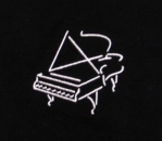 Poloshirt, schwarz, Piano