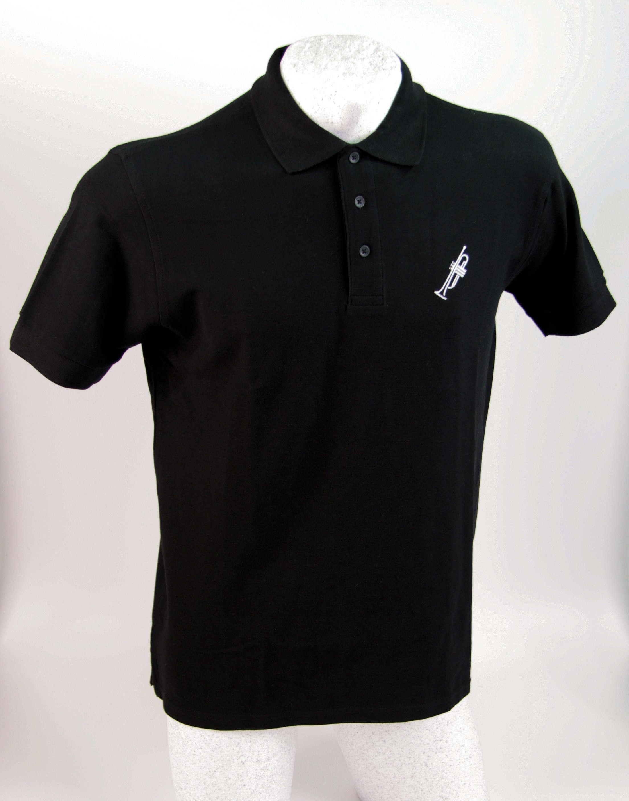 Poloshirt, schwarz, Trompete Poloshirt, schwarz, Trompete