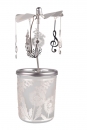 Windlicht Glas-Karussell mit Violinschlüssel-Anhänger