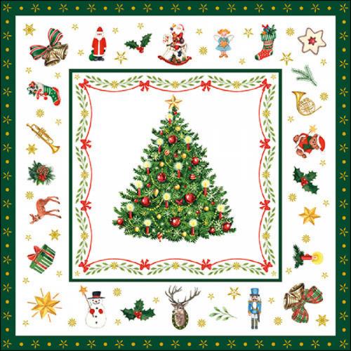 Servietten Christmas evergreen white 