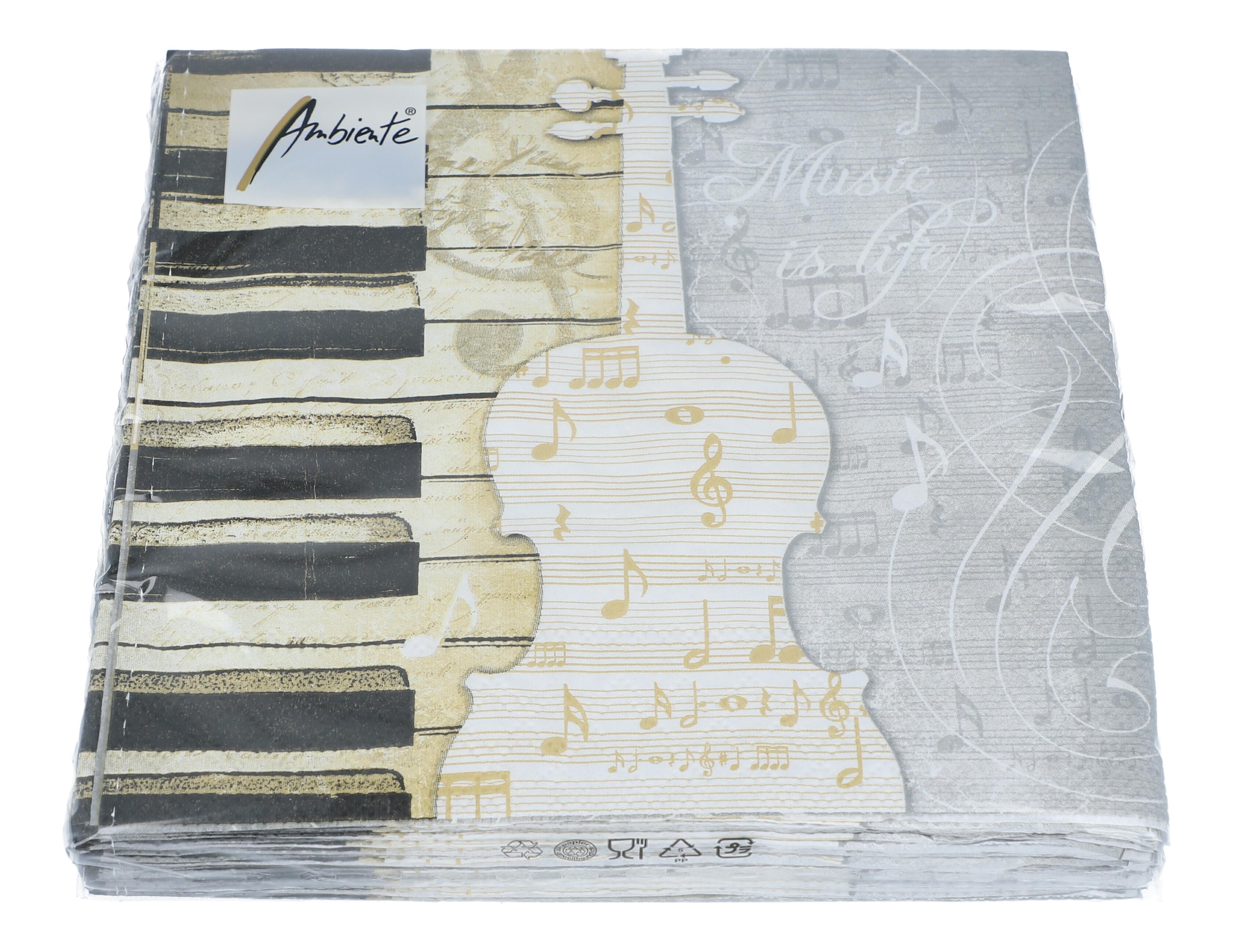 Music is life-Servietten, Violine, Tastatur, Noten, Klassik Music is life-Servietten, Violine, Tastatur, Noten, Klassik