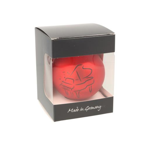 Weihnachtskugel mit Piano-Druck (einzeln), verschiedene Farben - Farbe: Rot matt 