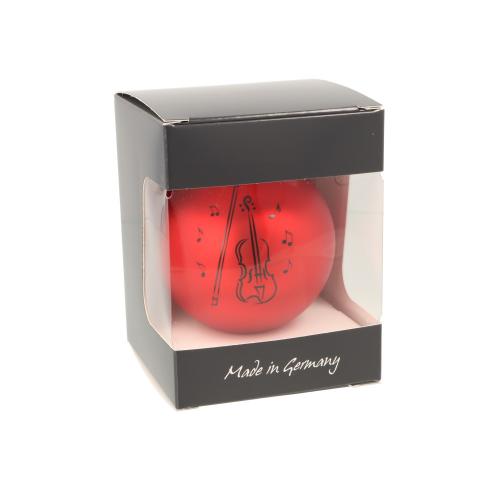 Weihnachtskugel mit Violine-Druck (einzeln), verschiedene Farben - Farbe: Rot matt
