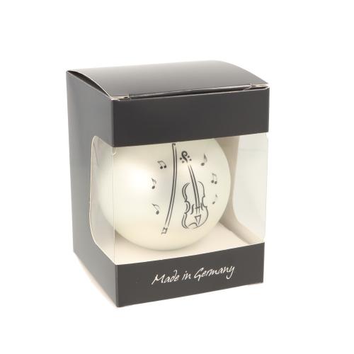 Weihnachtskugel mit Violine-Druck (einzeln), verschiedene Farben - Farbe: Silber matt