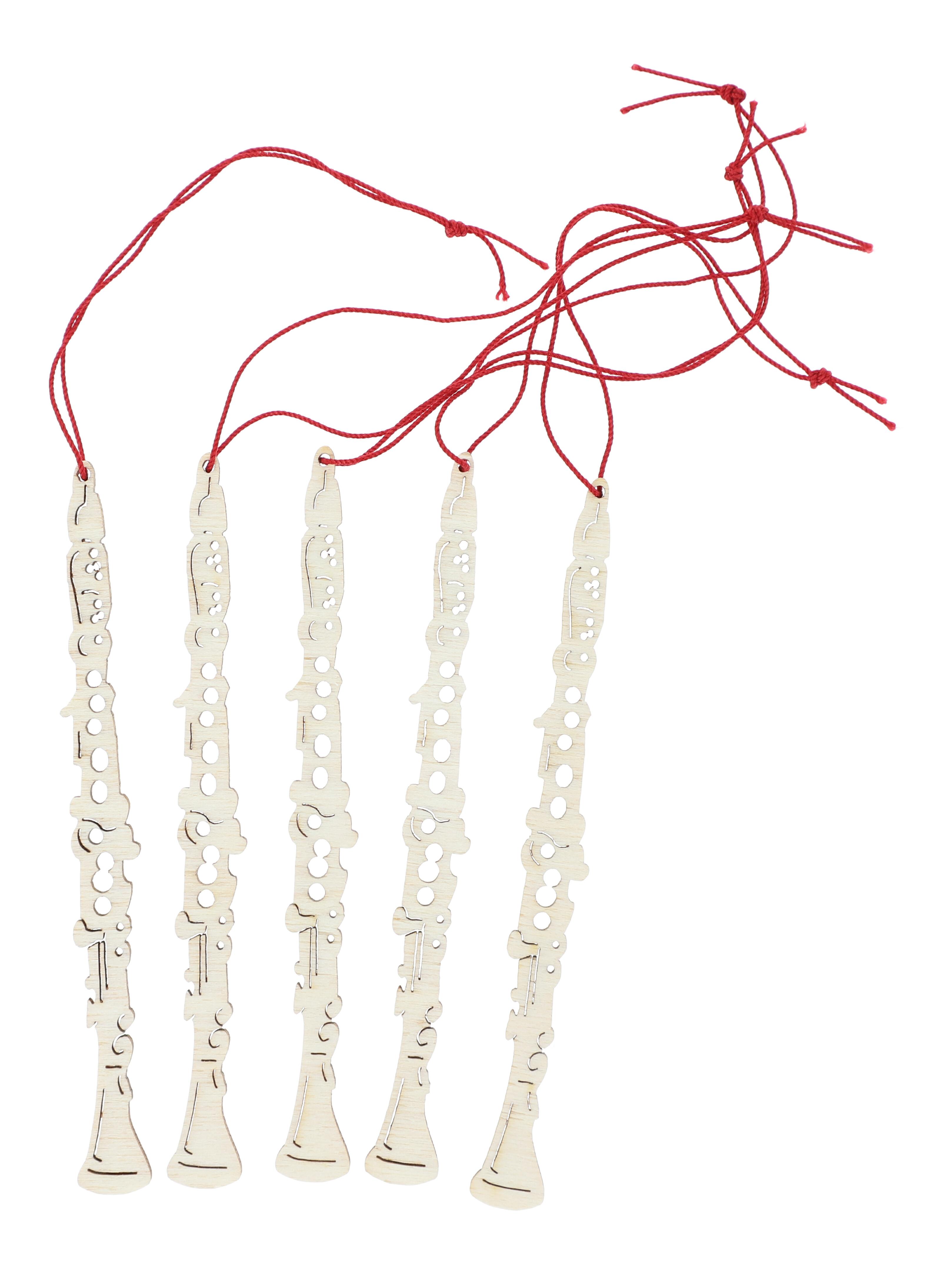 Anhänger aus Pappelholz natur - Instrumente / Design: Klarinette, 5 Stück pro Motiv Anhänger aus Pappelholz natur - Instrumente / Design: Klarinette, 5 Stück pro Motiv