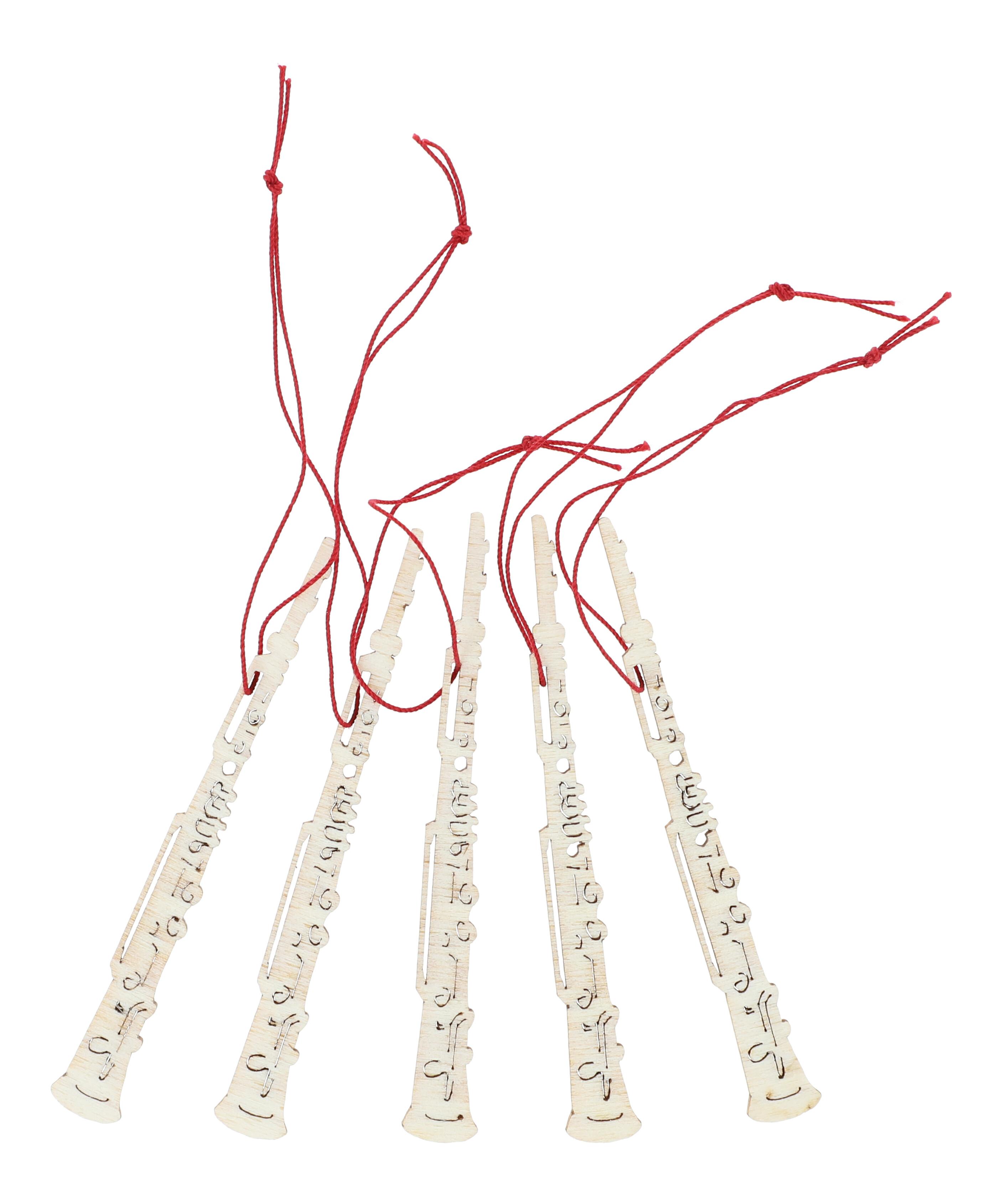 Anhänger aus Pappelholz natur - Instrumente / Design: Oboe, 5 Stück pro Motiv Anhänger aus Pappelholz natur - Instrumente / Design: Oboe, 5 Stück pro Motiv