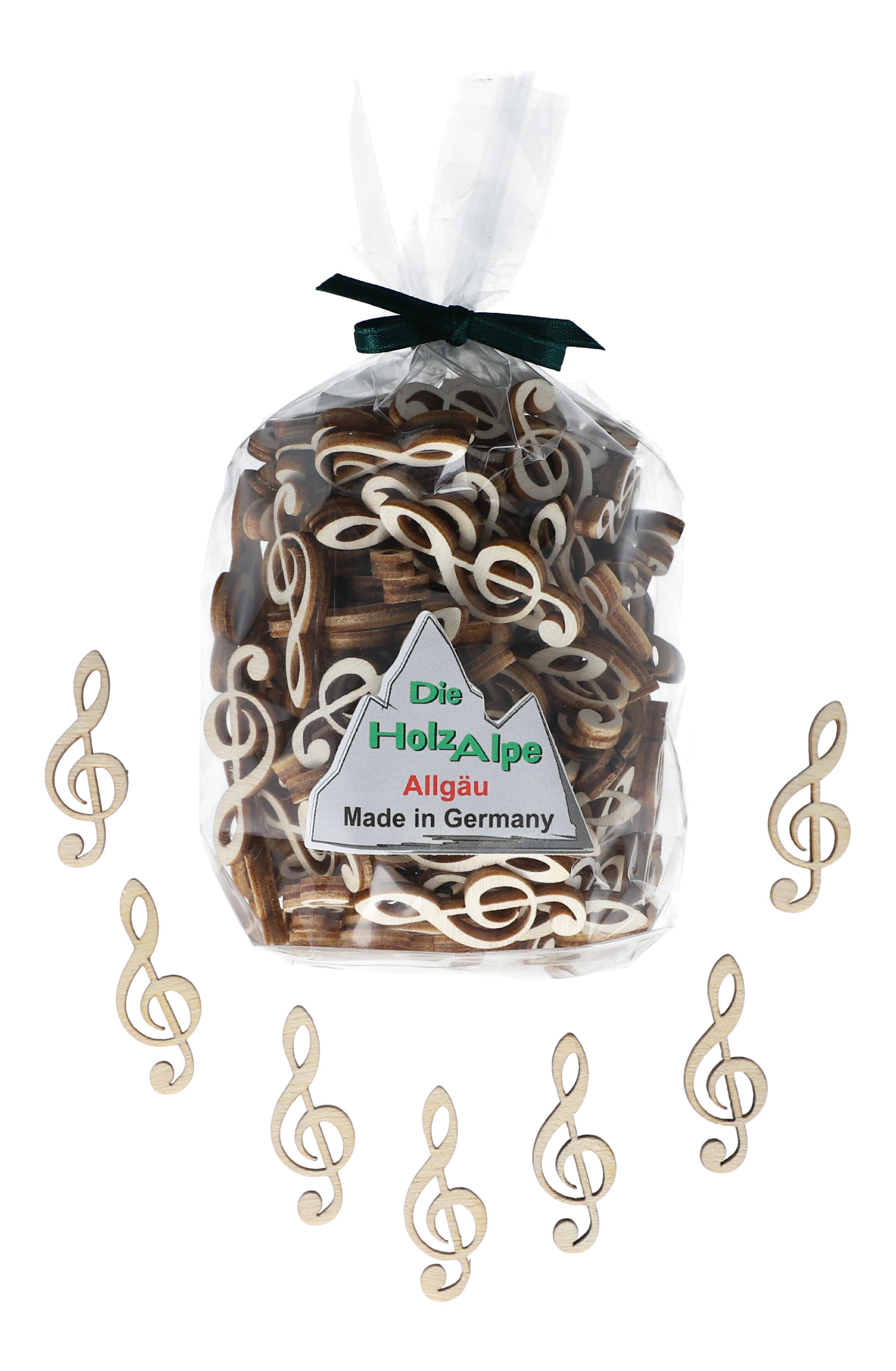 Streupotpourrie aus Pappelholz, Violinschlüssel Streupotpourrie aus Pappelholz, Violinschlüssel