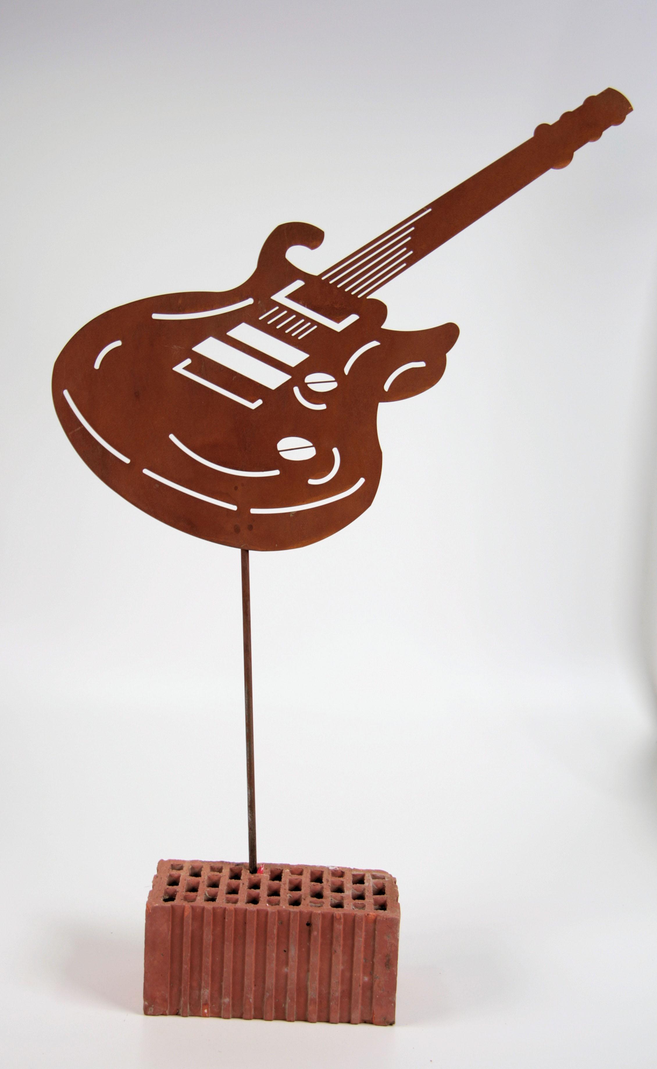 Metalldekoration, E-Gitarre, Stahl rostig Metalldekoration, E-Gitarre, Stahl rostig