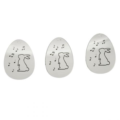 Ostereiform Anh�nger mit Osterhase und Noten aus Acryl - Ausf�hrung: 3er Set