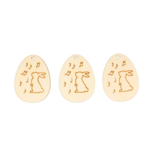 Ostereiform Anh�nger mit Osterhase und Noten aus Holz - Ausf�hrung: 3er Set