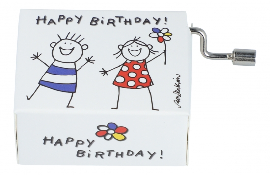 Spieluhr Happy Birthday, Kids - Motiv: Junge und M�dchen