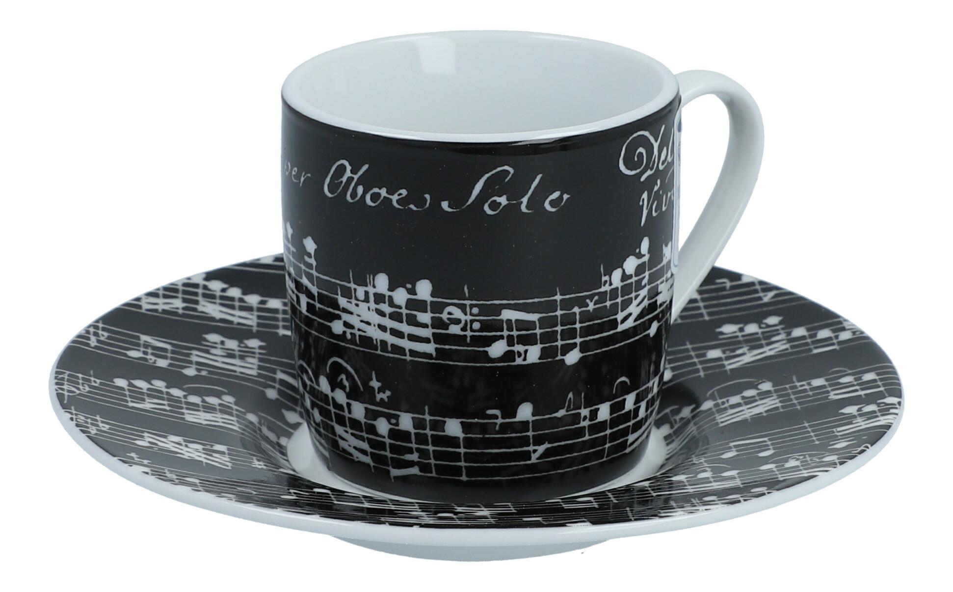 Porzellan-Serie VIVALDI, schwarz, Espressogedeck Porzellan-Serie VIVALDI, schwarz, Espressogedeck
