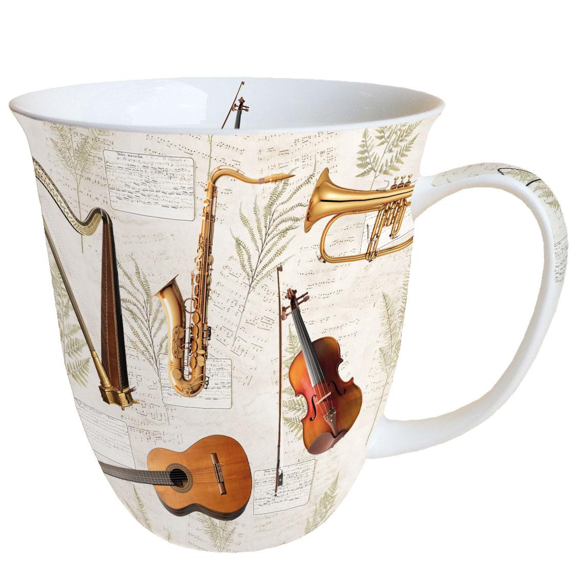 Porzellanbecher Music mit Instrumentenaufdruck Porzellanbecher Music mit Instrumentenaufdruck
