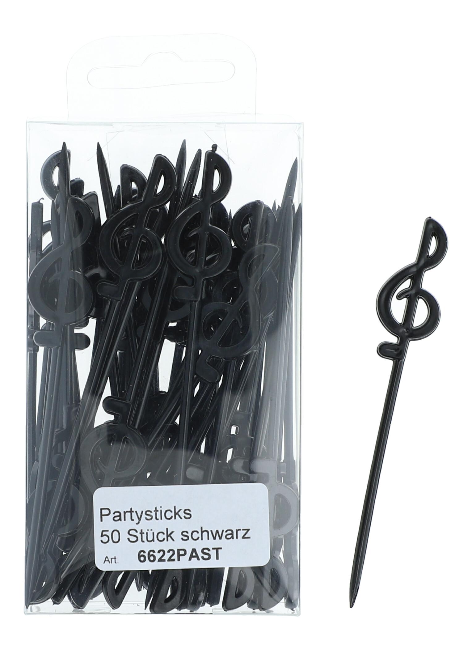 schwarze Partysticks mit Violinschlüssel schwarze Partysticks mit Violinschlüssel