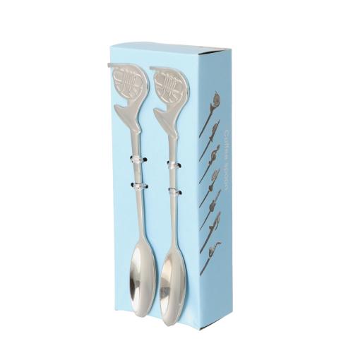 Espressol�ffel aus Edelstahl, verschiedene Motive - Form: Horn