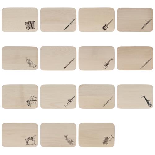 Schneidebrett bedruckt mit Instrumenten