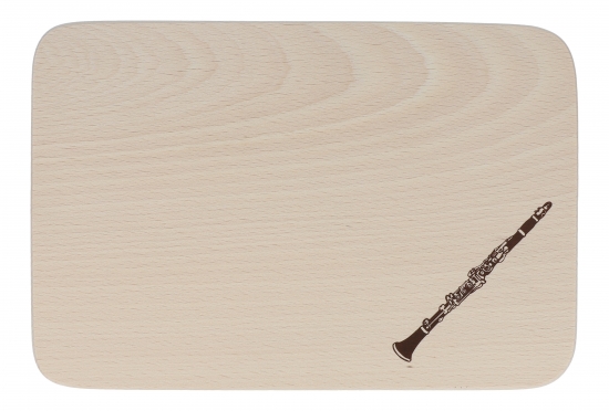 Schneidebrett bedruckt mit Instrumenten - Design: Klarinette