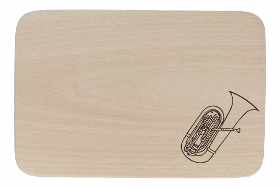 Schneidebrett bedruckt mit Instrumenten - Design: Tuba