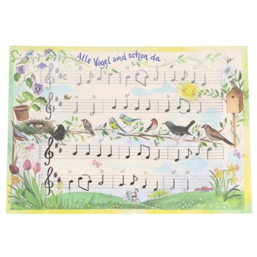 Postkarte Alle V�gel sind schon da (Liedtext)