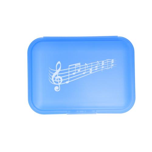 Brotdose mit Klickverschluss und Notenaufdruck, 3 Farben - Farbe: blau