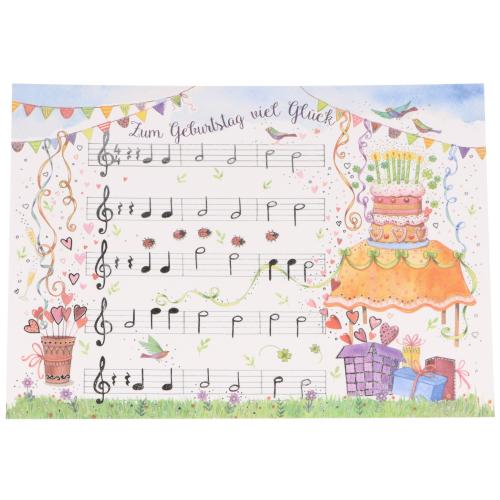 Postkarte Zum Geburtstag viel Gl�ck (Liedtext)