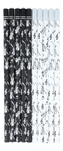 Bleistifte mit Instrumenten und dekorativem Schmuckstein - Design: Violine