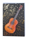 Doppelkarte Gitarre mit rotgoldenen Noten