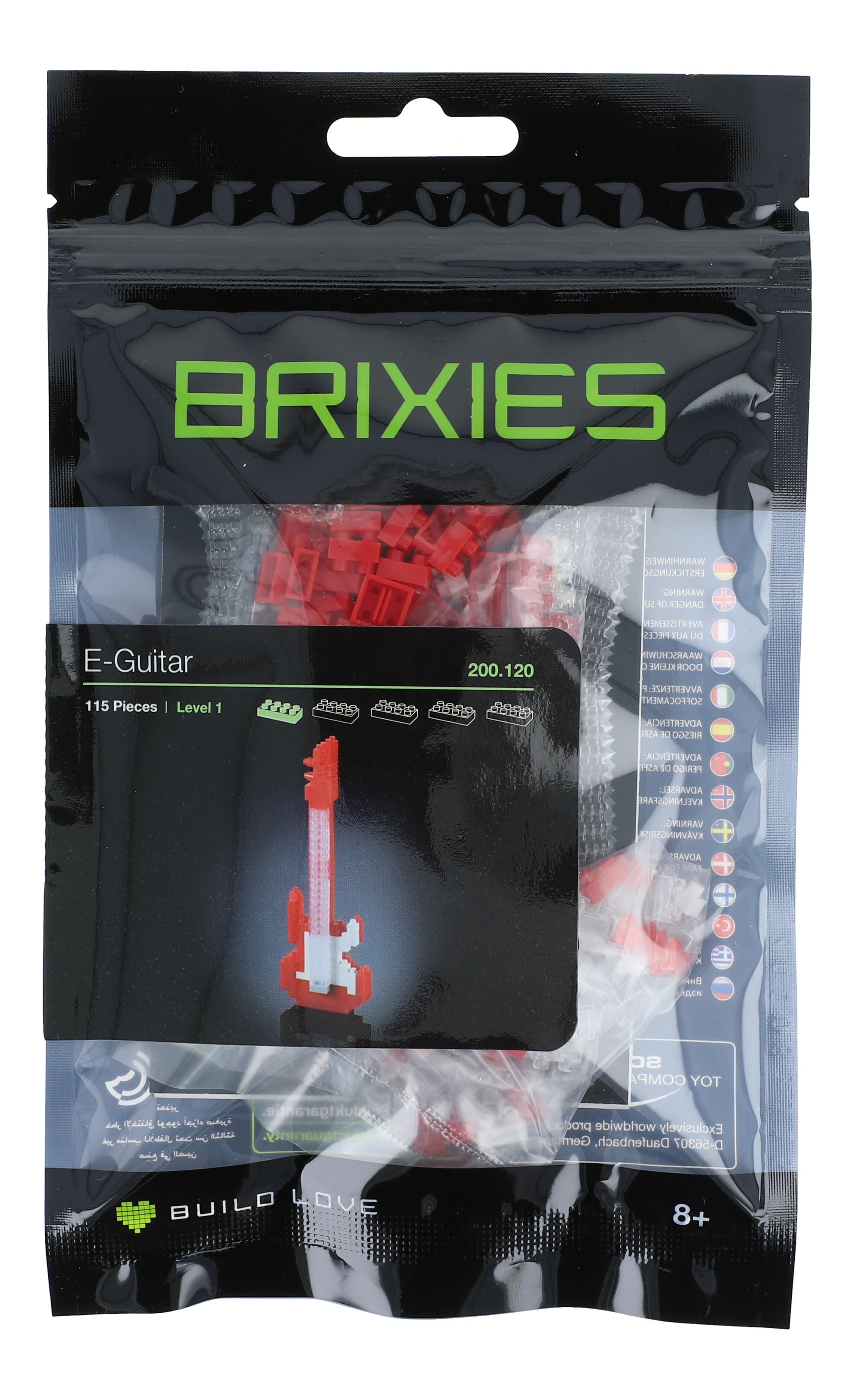 Brixies Mini-Collectionen / Microsized building blocks, E-Gitarre rot Brixies Mini-Collectionen / Microsized building blocks, E-Gitarre rot