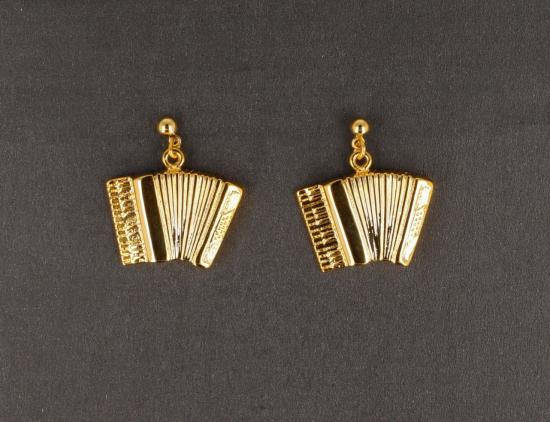 Akkordeon-Ohrh�nger, versilbert oder vergoldet - Ausf�hrung: vergoldet