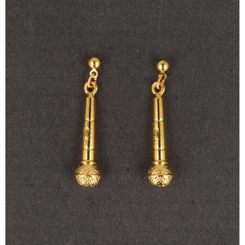 Mikrofon-Ohrh�nger, versilbert oder vergoldet - Ausf�hrung: vergoldet