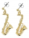 Saxophon-Ohrhänger, versilbert oder vergoldet