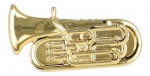 Tuba-Pin, versilbert oder vergoldet, Blasmusik - Ausführung: vergoldet