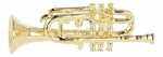 Trompete-Pin, versilbert oder vergoldet, Blasmusik - Ausführung: vergoldet