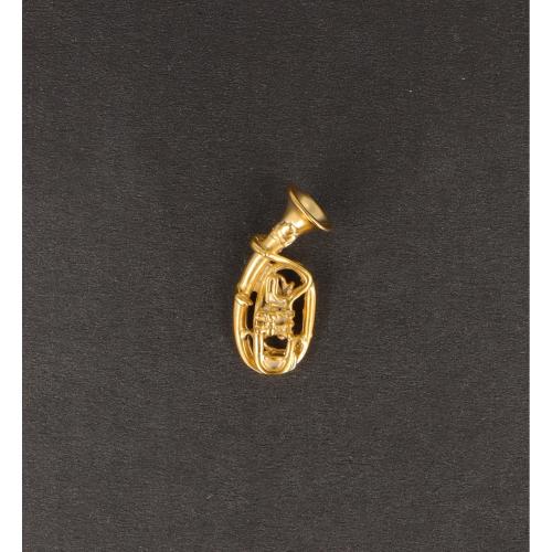 Tenorhorn-Pin, vergoldet, Blasmusik 