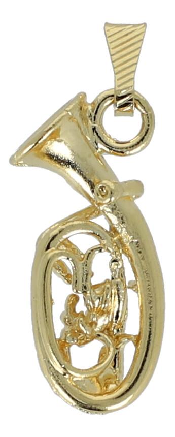 Anhänger Tenorhorn, ohne Kette, goldplated Anhänger Tenorhorn, ohne Kette, goldplated
