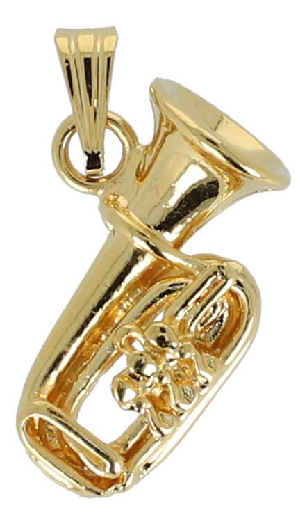 Anhänger Tuba, ohne Kette, goldplated Anhänger Tuba, ohne Kette, goldplated