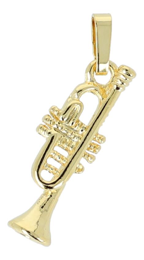 Anhänger Trompete, ohne Kette, goldplated Anhänger Trompete, ohne Kette, goldplated