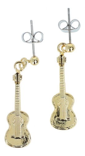 Konzertgitarre-Ohrhänger, versilbert oder vergoldet 