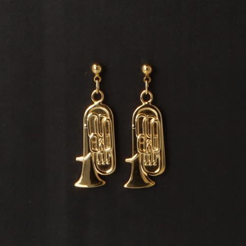 Tuba-Ohrh�nger, versilbert oder vergoldet, Blasmusik - Ausf�hrung: vergoldet