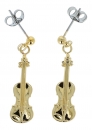Violine-Ohrhänger, versilbert oder vergoldet, Geige