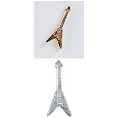 Flying V-Pin, Gitarre, E-Gitarre, versilbert oder vergoldet