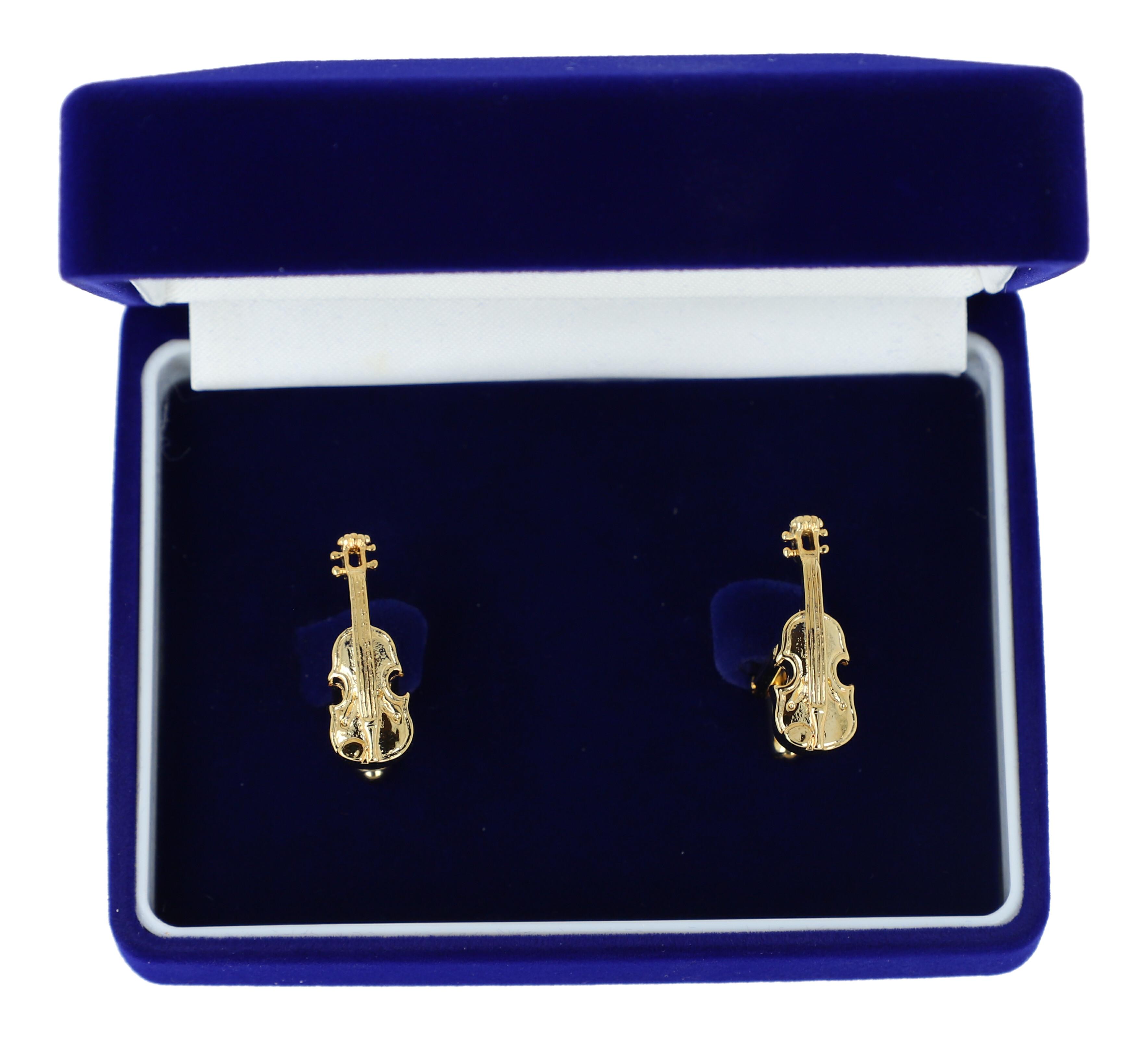 Manschettenknöpfe in Geschenkbox, Violine, gold Manschettenknöpfe in Geschenkbox, Violine, gold