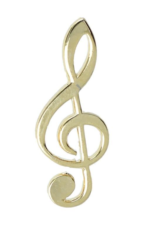 Violinschlüssel-Pin, vergoldet