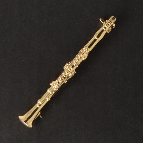 Instrumenten-Brosche, verschiedene Ausf�hrungen, vergoldet - Design: Klarinette 